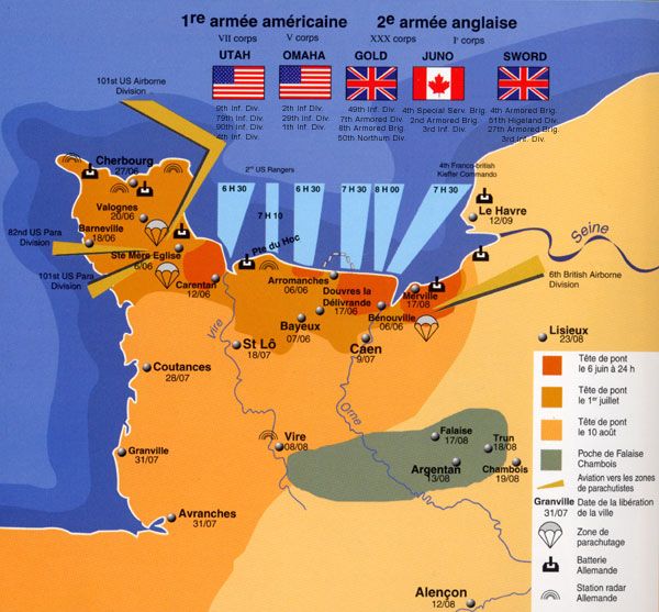 RÃ©sultat de recherche d'images pour "Carte : juin- juillet 1944 les AlliÃ©s libÃ¨rent le Calvados, la Manche et l'Orne"